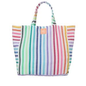 Las Bayadas Colorful Striped Beach Tote